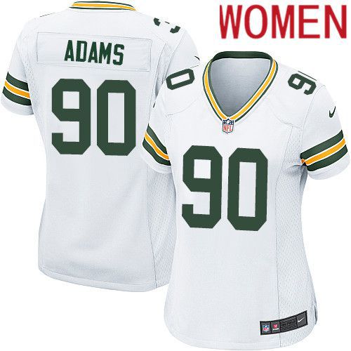 Women Green Bay Packers #90 Montravius Adams White Nike Game NFL Jersey